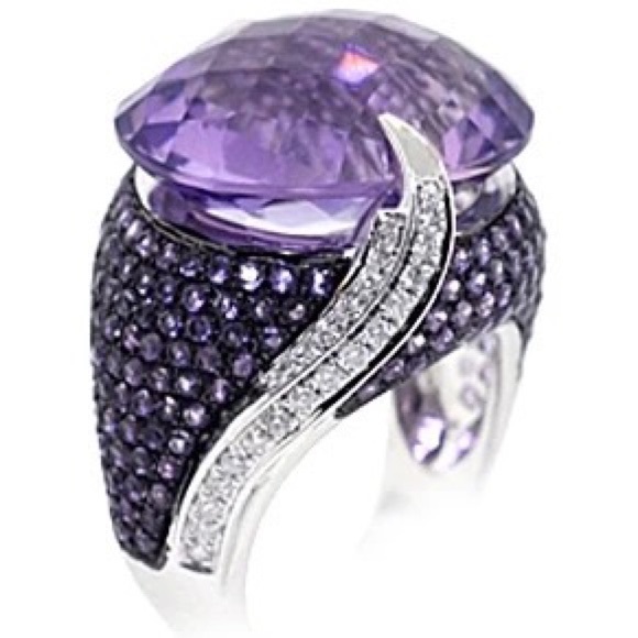 New Women’s 925 Silver Beautiful Amethyst Ring - Picture 3 of 5